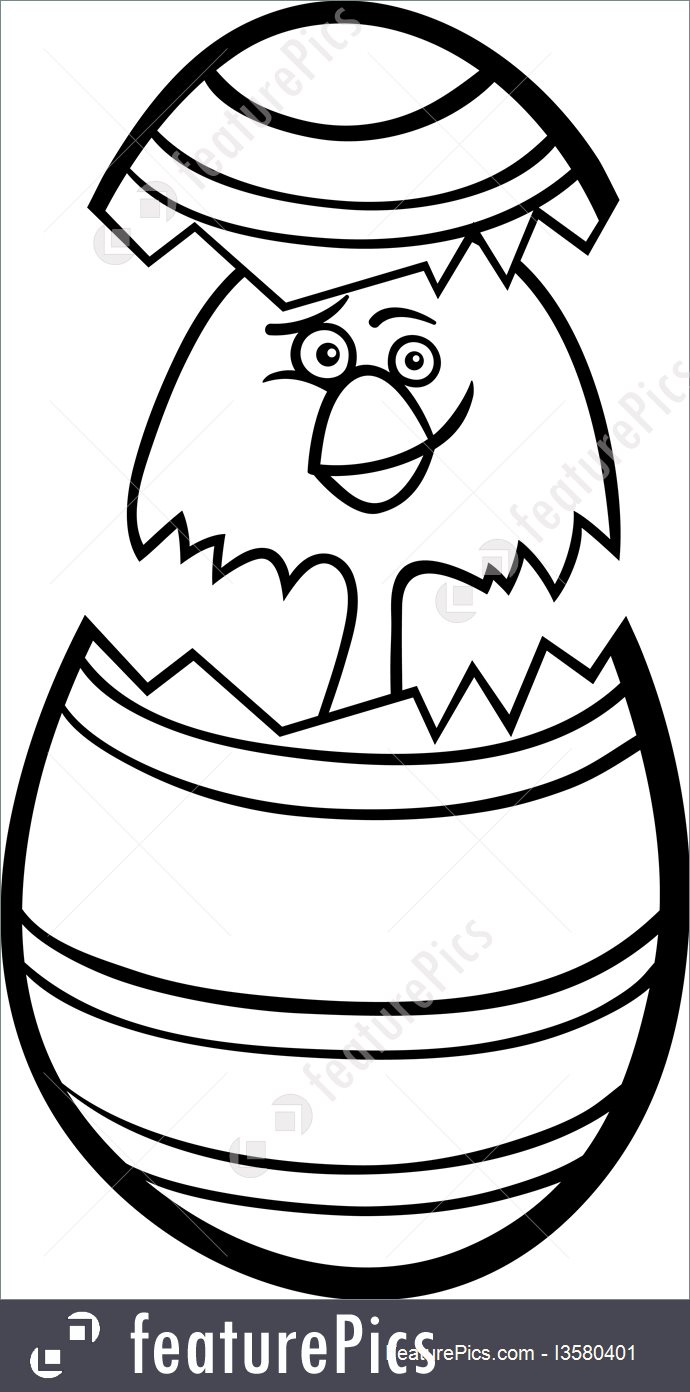 690x1392 Illustration Of Chick In Easter Egg Cartoon For Coloring