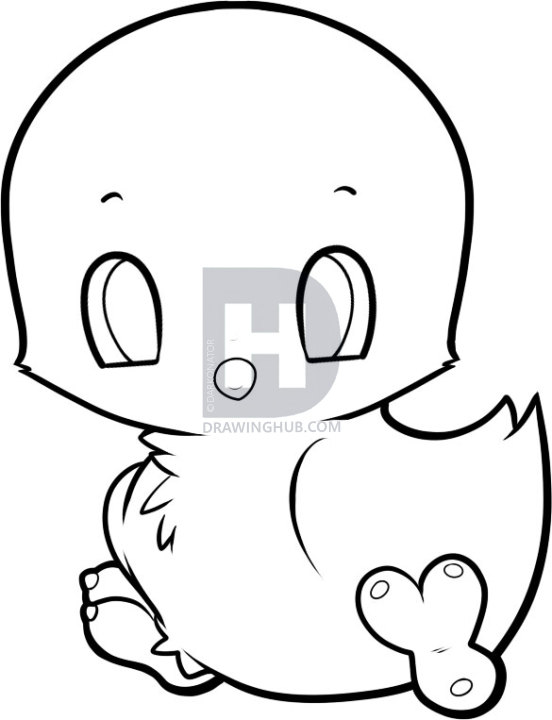 552x720 How To Draw A Baby Chicken, Step