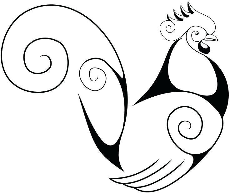 736x620 Easy To Draw Chicken