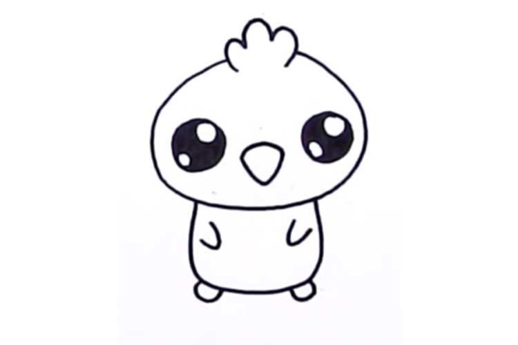 750x500 Cute Chicken Drawing Baby Chicken, Cartoon, Cute Chick