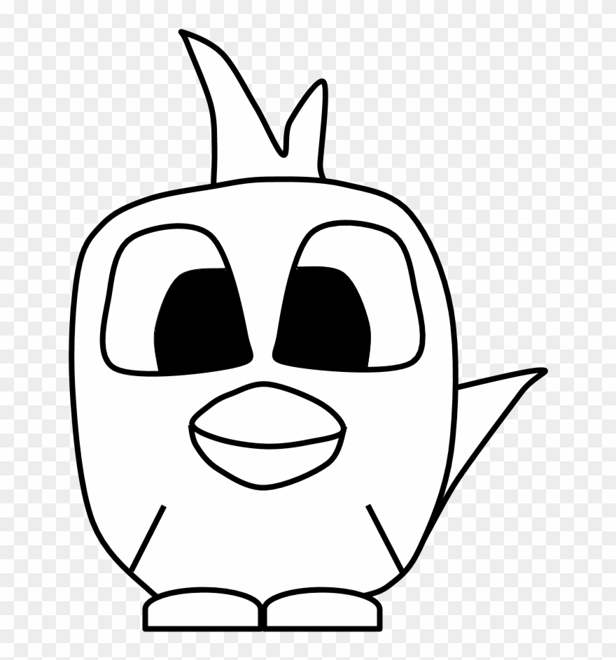 880x944 Chicken, Big Eyes, Black And White, Cartoon Animal