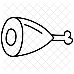 256x256 Chicken Leg Icon Of Doodle Style