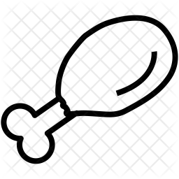 256x256 Chicken Leg Icon Of Line Style