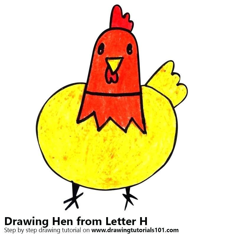 800x800 Easy Draw Chicken Running