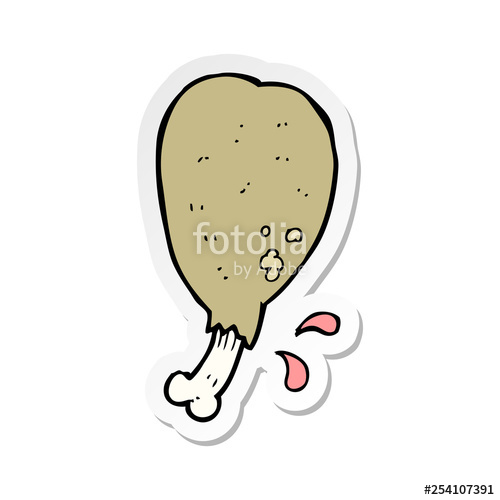 500x500 Sticker Of A Cartoon Chicken Leg Stock Image And Royalty Free