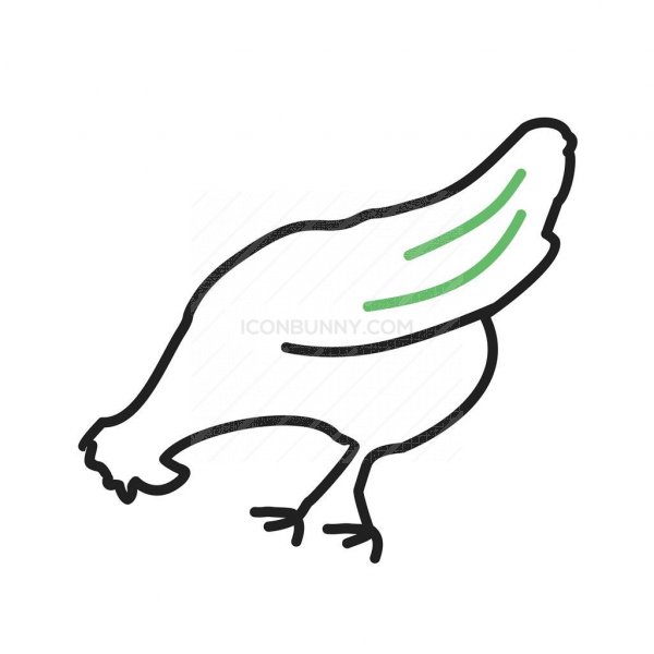 600x600 Chicken Line Green Black Icon