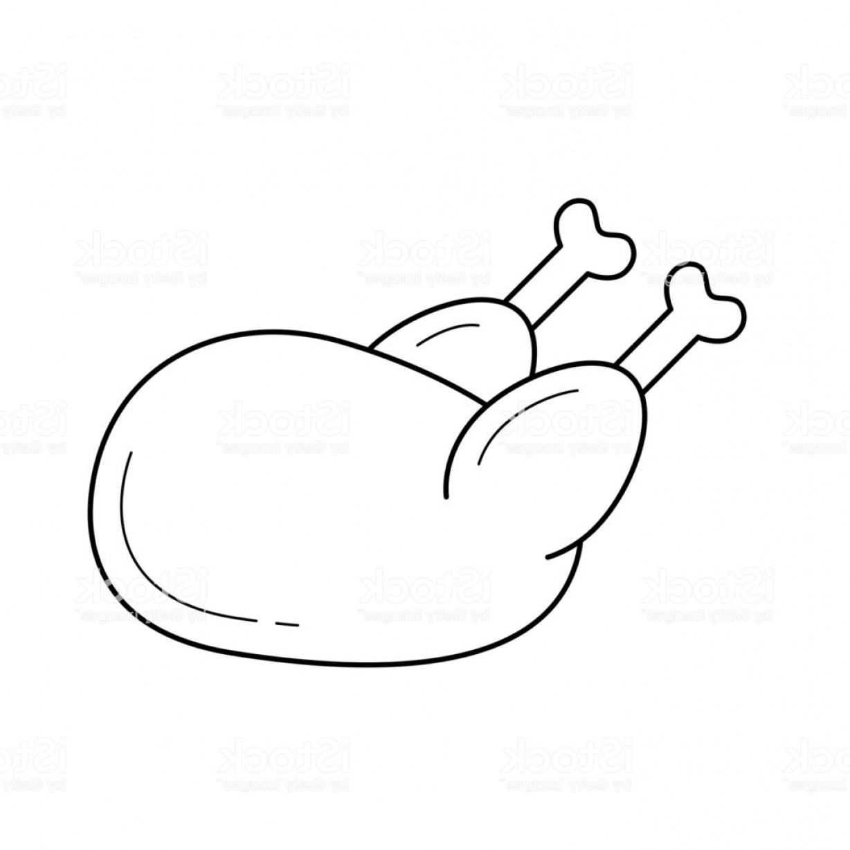 1228x1228 Cooked Chicken Vector Line Icon Gm Soidergi