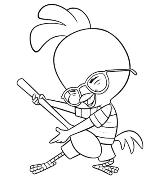 500x602 Chicken Little Playing Guitar Coloring
