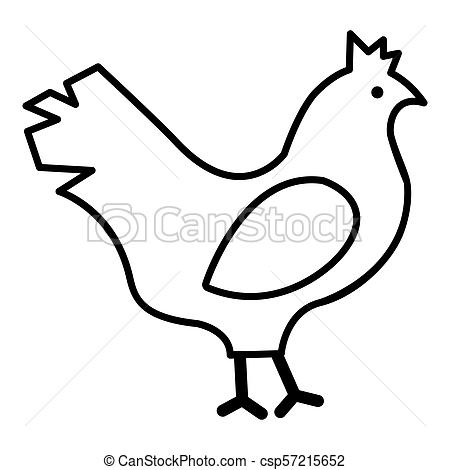 450x470 Chicken Icon Outline Style Chicken Icon Outline Stock