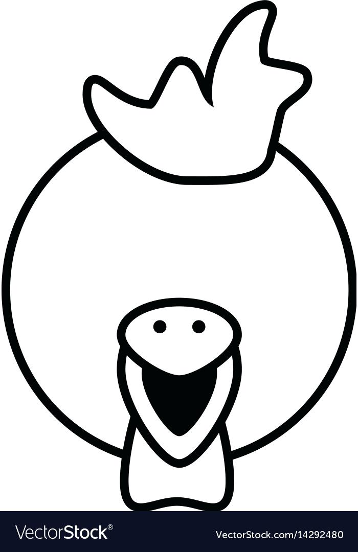 700x1080 Outline Chicken Head Animal Royalty Free Vector Image Outline