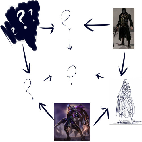 500x499 silly chicken scratch fusion of talon and corvo attano corlon