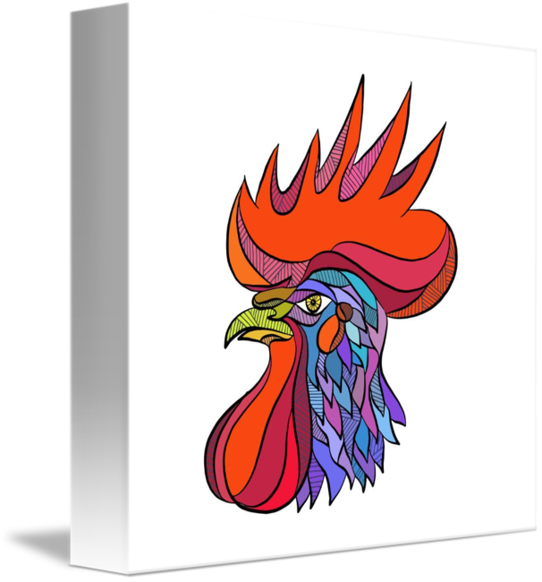 606x650 Chicken Rooster Head Side Drawing