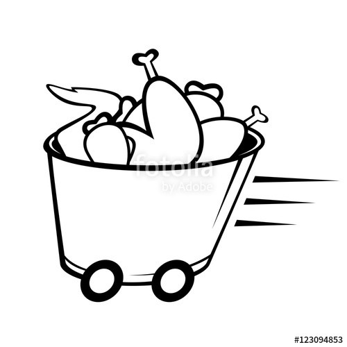 500x500 Bucket Chicken Wing Drawing