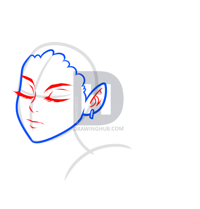 686x720 Indian Chief Drawing Lesson, Step