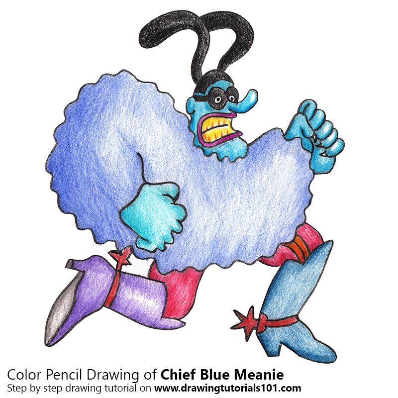 800x800 Chief Blue Meanie From Blue Meanies Colored Pencils