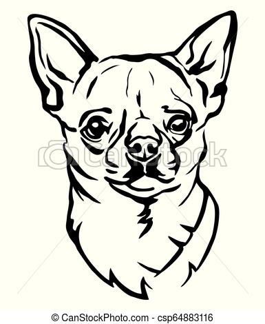 385x470 Decorative Portrait Of Dog Chihuahua Vector Illustration