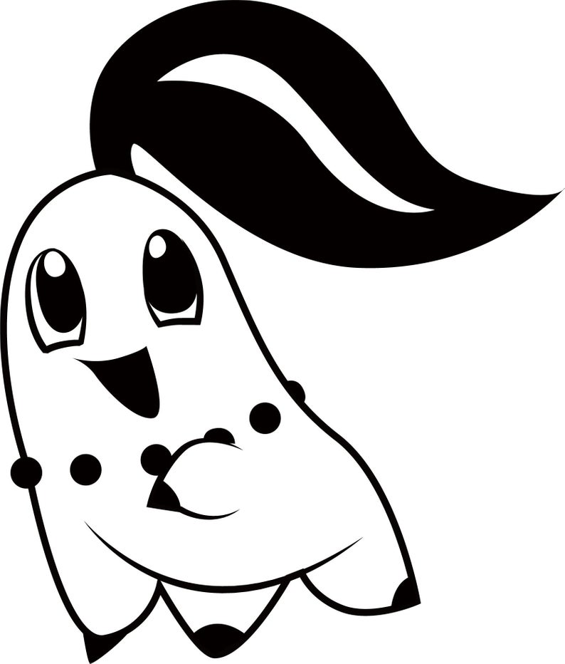 794x932 chikorita pokemon inspired line art decal etsy