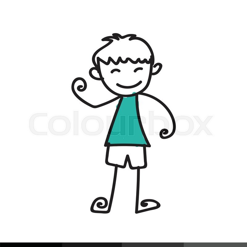 800x800 Kid Cartoon Doodle Hand Drawing Stock Vector Colourbox