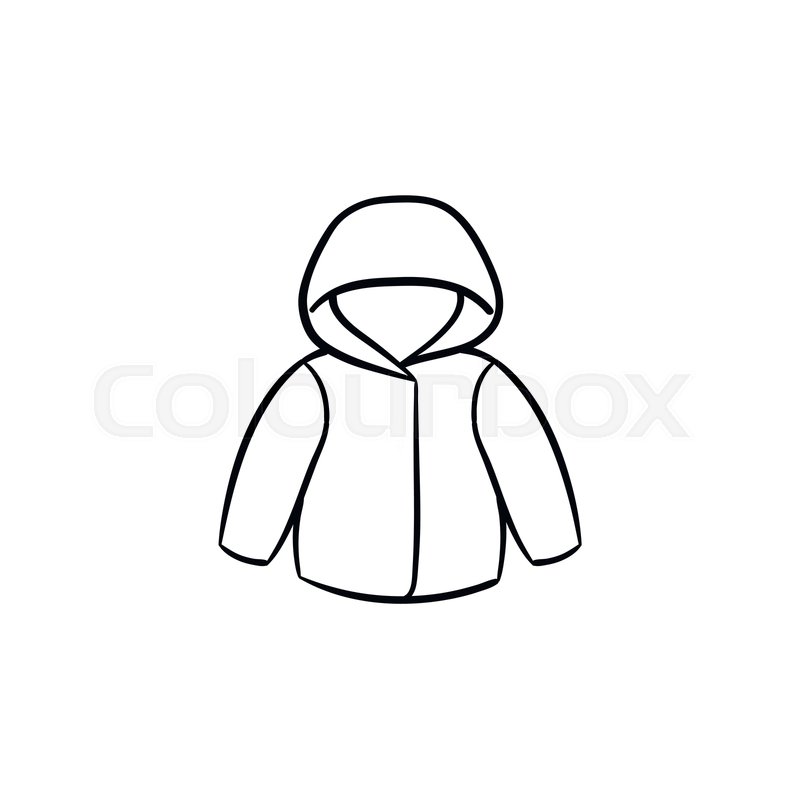800x800 Child Rain Coat Hand Drawn Outline Stock Vector Colourbox