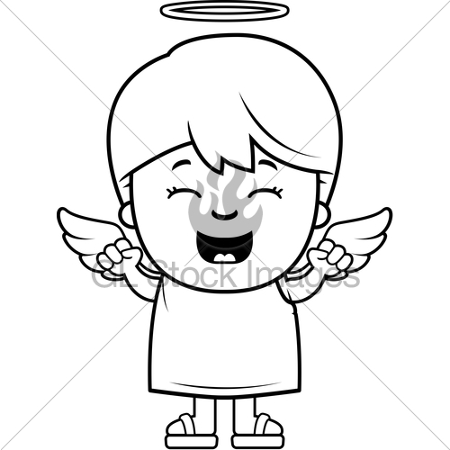 500x500 Child Angel Excited Gl Stock Images