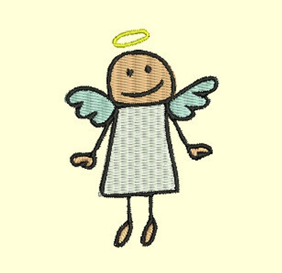 570x551 Angel Drawing Machine Embroidery Design Angel Machine Etsy