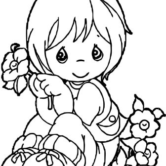 336x336 Baby Girl Outline Drawing Child Picture A Cartoon For Tumblr