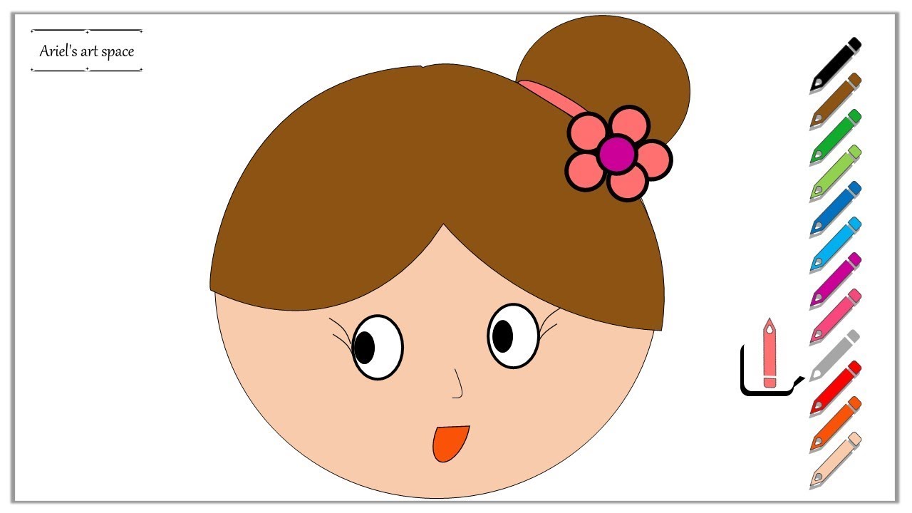 1280x720 How To Draw A Girl's Face Easy Fun For Kids And Beginners