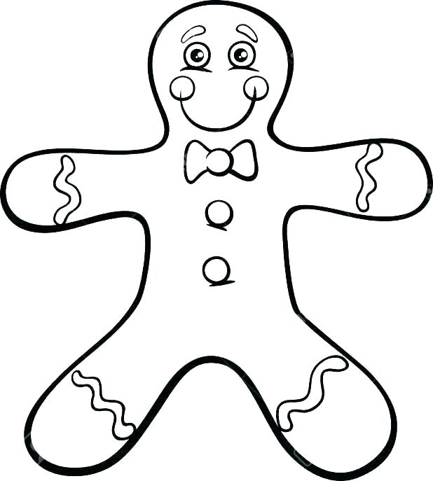 618x687 Outline Of Gingerbread Man Gingerbread Outline Coloring Pages