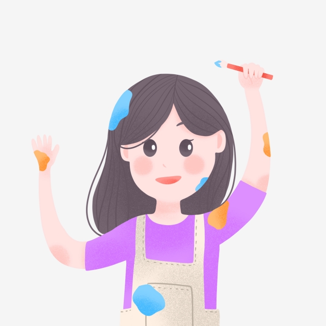 640x640 Hand Drawn Cute Girl Drawing, Drawing, Childhood, Cartoon Png