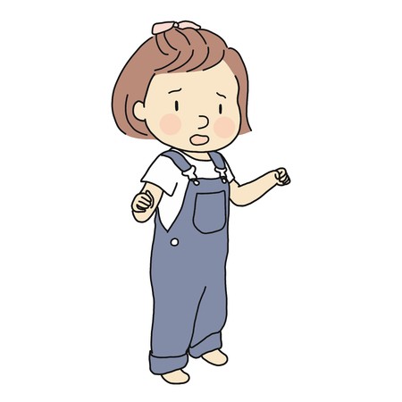 450x450 vector illustration of unhappy toddler shouting and whining early