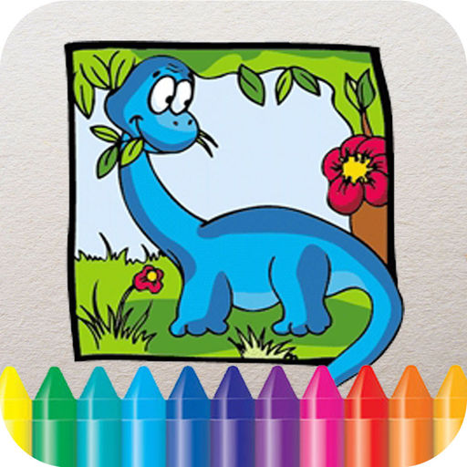 512x512 Dino Coloring Book