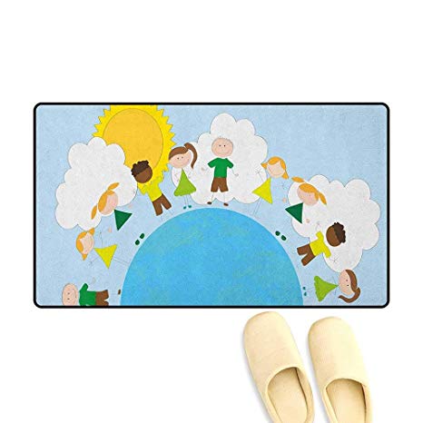 466x466 Zojihouse World Bath Mat For Tub Smiling Kids Over