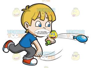 300x221 A Boy Playing With Water Balloons Clipart Cartoons