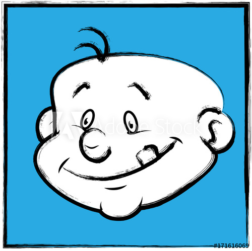 500x499 happy kid face with rough edges