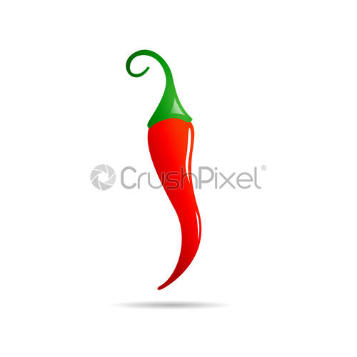500x500 Vector Sign Drawing Red Chili