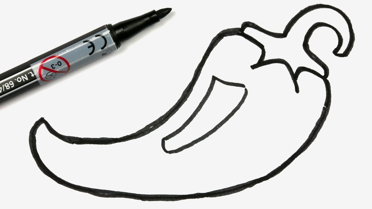 1280x720 How To Draw A Cartoon Chili Pod