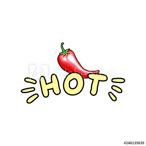 500x500 Red Chili Hand Drawn Color Illustration Chilli Pepper Cartoon