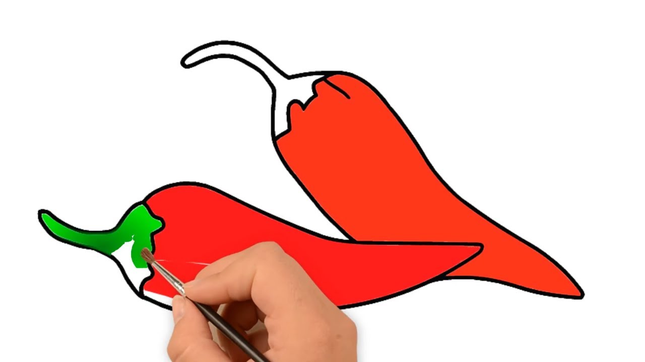 1280x720 Chilli Drawing Coloring For Kids