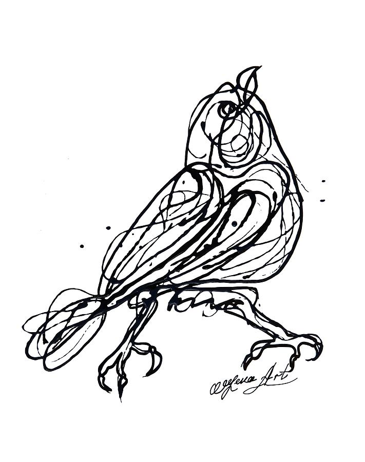 711x900 Chin Up Little Buttercup Abstract Pollock Style On Paper Digital Art