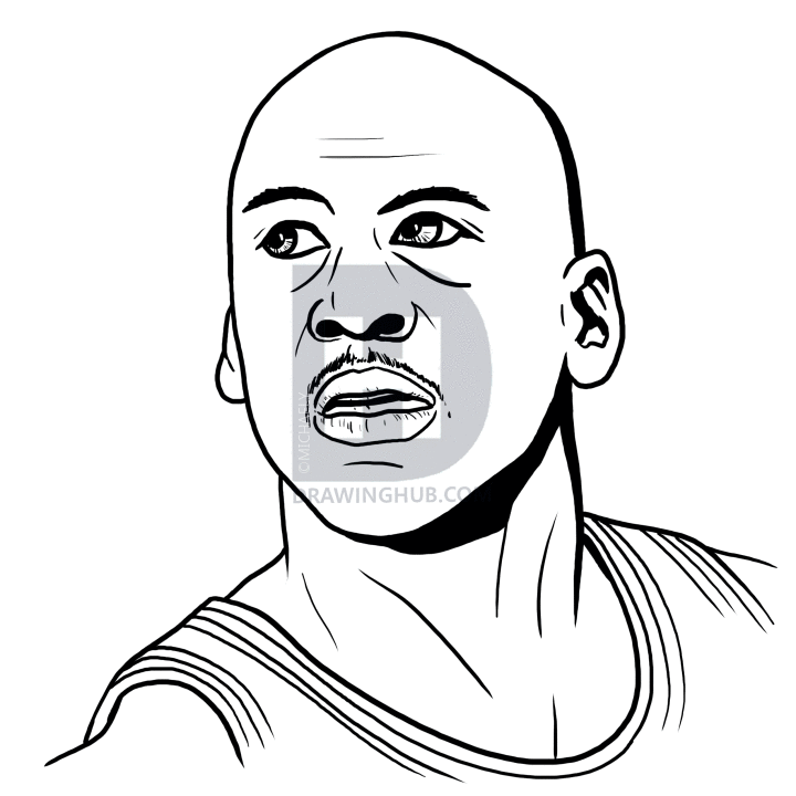 720x720 How To Draw Michael Jordan, Step