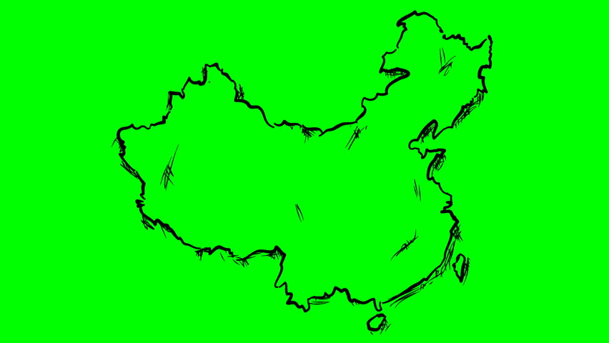 852x480 China Drawing Outline Map On Stock Footage Video