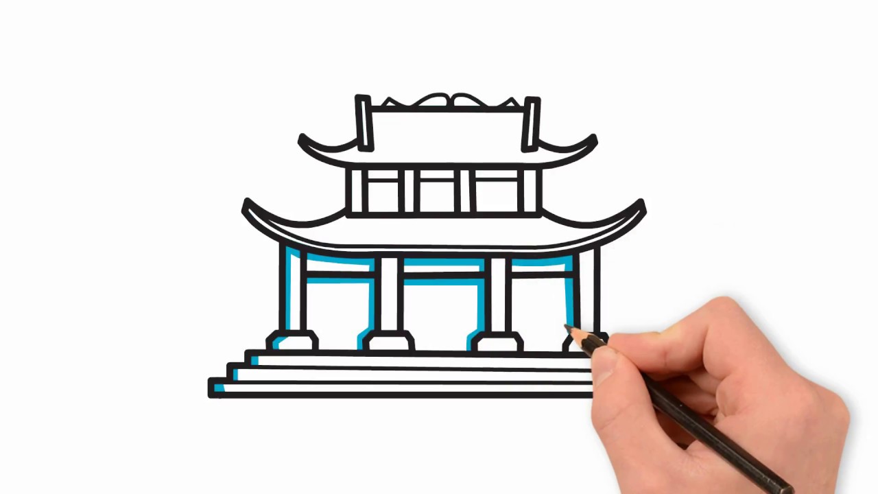 1280x720 How To Draw China House Coloring Pages For Children Learn Colors