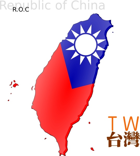 538x600 Map Based Flag Of Taiwan Free Vector In Open Office Drawing