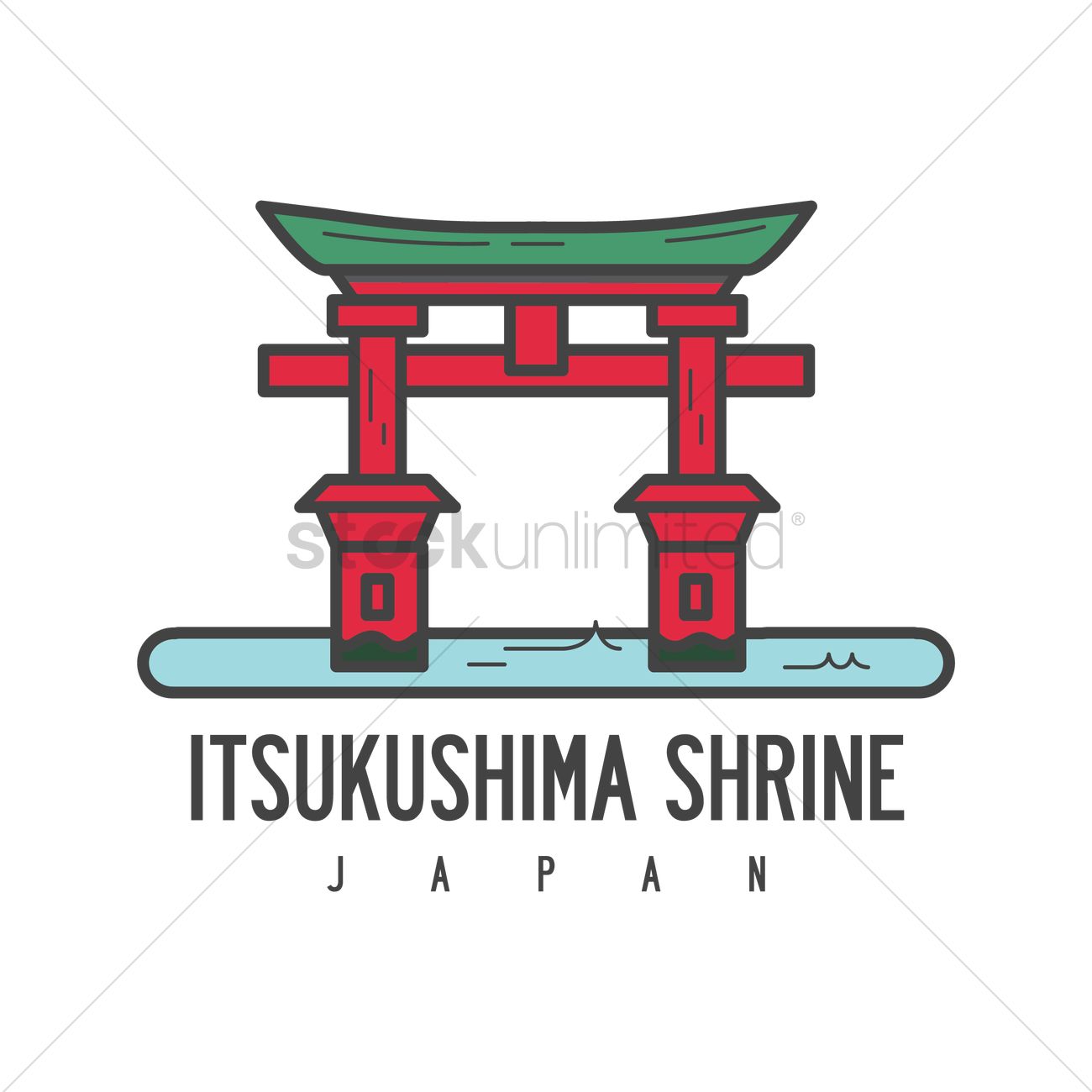 1300x1300 Itsukushima Shrine Vector Image