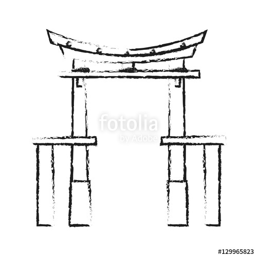 500x500 Arch Icon China Cultura Asia Chinese Theme Isolated Design