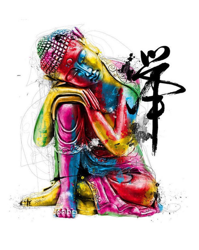 794x998 Abstract Print Colourful Buddha Oriental Asian Picture Etsy