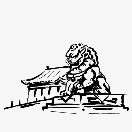 500x501 China Famous Buildings, Chinese Style, Building, Lion Png