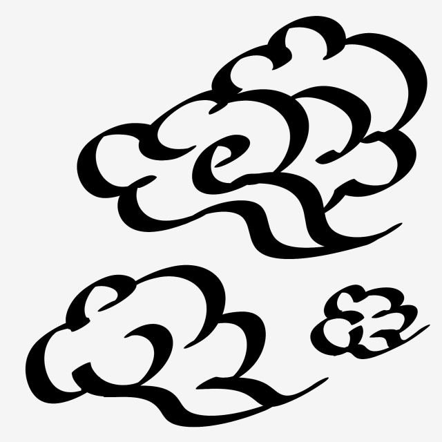 640x640 ancient style hand painted chinese style ink cloud cloud element