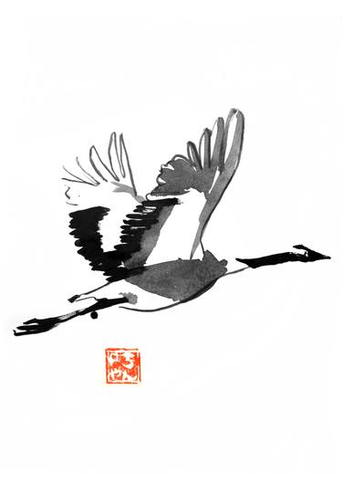 375x530 Flying Crane Painting