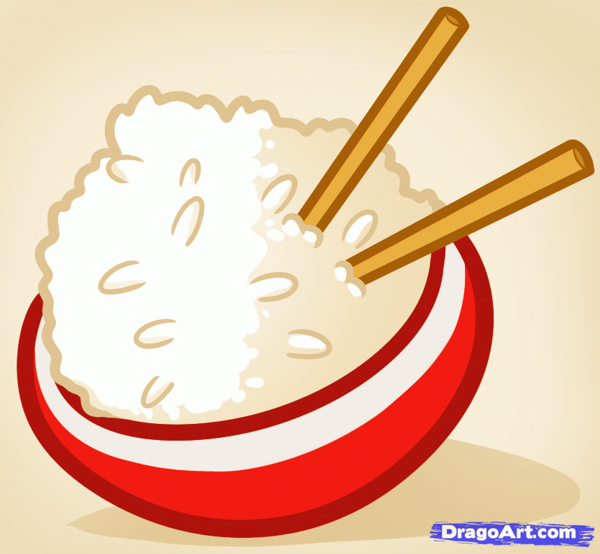 857x792 How To Draw Rice, Rice Bowl, Step